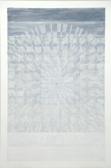 Gotenstrasse 13.2011. Acrylic, mixed media on canvas panel. 72" x 48"