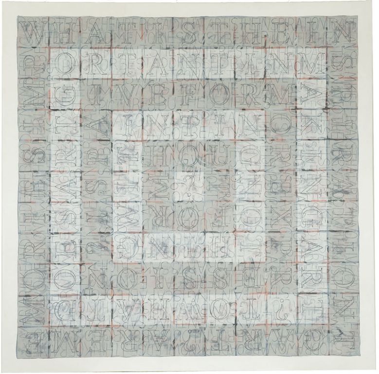 Art and Meaning. 2009. Arylic and graphite on canvas panel. 48" x 48"